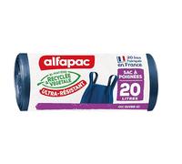 Alfapac 3232767410205 ALFAPAC-20 20L - Cubo de Basura con Asas, Ultra Resistant-Vegetal Origin - Lote de 2 Bolsas Azul Marino y Negro - 45 x 57 cm, 6, 0