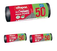 Alfapac Coulissac - Bolsas de basura resistentes de 50 L, 10 unidades (paquete de 3)