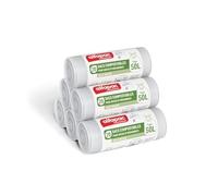 Alfapac Professional - Caja de 500 bolsas de basura compostables 50L - 25 rollos de 20 bolsas - Cierre de 2 nudos - Fabricado en Francia - Para residuos orgánicos