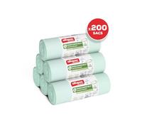 Alfapac Professional - Cartón de 200 fundas compostables 120L para bandeja rodante - 8 rollos de 25 fundas - Fabricado en Francia - Para residuos orgánicos