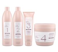 ALFAPARF Lisse Design Keratin Therapy Tratamiento Alisador Completo Deep Cleansing Shampoo 500ml + Smoothing Fluid 500ml + Detangling Cream 125ml + Mask 500ml