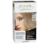 Alfaparf Milano Il Salone Plex Rebuilder Color Kit 8.0 Rubio Claro | Tinte para el cabello rubio claro, repara, fortalece, protege el cabello, salón profesional, sin parabenos, parabenos
