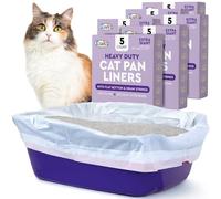 Alfapet Forros para caja de arena para gatos, extragrandes, 30 bolsas de plástico resistente de 2 mil de grosor, forro inteligente con cordón para una fácil eliminación, parte inferior plana para una