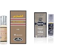 AlFares &AmeerConcentrated Perfume Oil - 6ml Roll-On, Pack of 2 | Long-Lasting Alcohol-Free Attar for Men & Women | Rich Oriental & Musk Fragrance