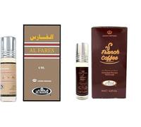 AlFares& French Coffee Concentrated Perfume Oil Pack of 2 | Long-Lasting Alcohol-Free Attar for Men & Women | 6ml Each Roll-On
