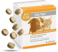 Alfavet Dia Tab - 6 x 5,5g - Suplemento dietético para Perros y Gatos - Pastillas masticables contra la diarrea y los vómitos