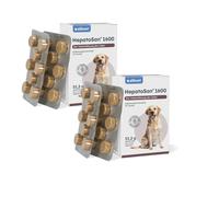 Alfavet HepatoSan 1600 | Paquete doble | 2 x 32 pastillas | Complemento alimenticio dietético para perros grandes | Para apoyar la función hepática en la insuficiencia hepática crónica