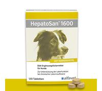 Alfavet HepatoSan 1600 | 120 Tabletas | Alimento complementario para Perros | para apoyar la función hepática en la insuficiencia hepática crónica | con cúrcuma
