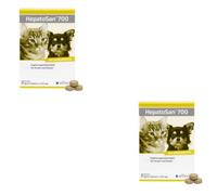 Alfavet HepatoSan 700 Pack Doble Apoyo al Metabolismo del Hígado Suplemento Dietético para Perros y Gatos 2 x 30 Tabletas de 700 mg