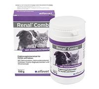 Alfavet Renal Combi, Complejo de principios Activos con aglutinante de fosfato para el Suministro regulado de nutrientes en Enfermedades renales para Perros y Gatos, Polvo 150 g