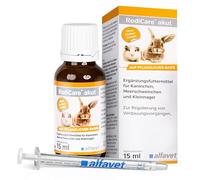 Alfavet RodiCare akut - 15 ml - Suplemento alimenticio para Regular la digestión en Conejos, cobayas y pequeños roedores - con jeringa dosificadora