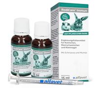 Alfavet RodiCare Immun - Alimento complementario para Conejos, cobayas y pequeños roedores - Refuerzo inmunitario - 2 x 15ml con jeringa dosificadora