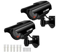 AlfaView Cámara Falsa Dummy Cámara, Solar de Seguridad Fake Cámara Simulada, con Luz LED Intermitente para Exteriores Interiores Hogar Negocios