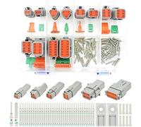 ALFCI - Kit de conectores Deutsch DT de 116 piezas, conectores impermeables de 2, 3, 4, 6, 8, 12 pines, versión de pines sólidos, conectores de cable eléctrico (1 juego) (contactos sólidos)