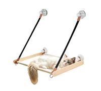 Alférula para gatos | Asiento plegable resistente para mascotas de madera | Cama hamaca plegable para gatitos para descansar, tomar el sol, interior, hogar, cristal