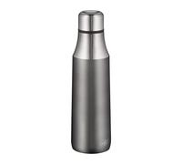 alfi City Bottle Loop 500 ml, Cool Grey Mat, cantimplora de Acero Inoxidable con Correa, Robusta Botella isotérmica antiderrame, conserva el frío 16 Horas, estanca, para Bebidas con Gas