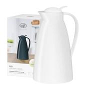 alfi Eco 1,0 l, Jarra isotérmica con inserción higiénica de Vidrio Duro de plástico, tapón de Rosca con cómodo pulsador, vertido con una Mano, Ideal como Jarra de café, Jarra de té, sin BPA