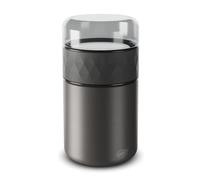 alfi Endless Food MUG 500 ml, Caviar Black Mat, Termo de Acero Inoxidable y Snackpot para Comida, de 3 Piezas, Termo antiderrame, Mantiene el Calor 5 Horas, Mantiene el frío 10 Horas,