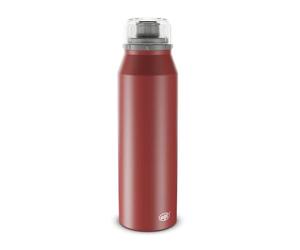 alfi ENDLESS ISO BOTTLE 500 ml, mediterranean red mat, cantimplora de acero inoxidable, estanca con tapón de rosca, mantiene el calor 12 horas, mantiene el frío 24 horas, para bebidas con gas