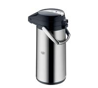 alfi GETRÄNKESPENDER 2,2 l, jarra con bomba de acero inoxidable pulido con inserción de vidrio duro, bomba integrada, mantiene el calor 12 horas y el frío 24 horas, 18 tazas, fondo 360°, para catering