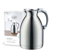 alfi HOTELLO 1,0 l, Jarra isotérmica de Doble Pared de Acero Inoxidable, Mantiene el Calor 4 Horas, Mantiene el frío 6 Horas, Tapa Suelta, vertido con una Mano, sin plástico, lavavajillas, hostelería