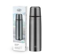 alfi Isotherm AV 750 ml, Cool Grey Mat, Botella isotérmica de Acero Inoxidable con Vaso, estanquidad con tapón automático, Desmontable, Mantiene el Calor 18 Horas, sin Huellas, sin BPA