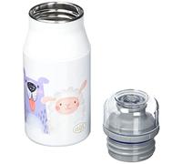 alfi Kids Bottle 400 ml, Cute Animals, cantimplora Infantil de Acero Inoxidable, Absolutamente estanca con tapón de Rosca, Botella Ligera y Robusta, para Bebidas con Gas, sin Marcas de Huellas