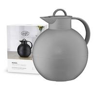 alfi KUGEL 0,94 l, graphite grey, isotérmica de plástico con inserción higiénica de vidrio duro, tapón de rosca, pieza de diseño, ideal como jarra de café, jarra de té, sin BPA