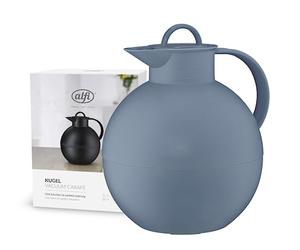 alfi KUGEL 0,94 l, vintage indigo, jarra isotérmica de plástico con inserción higiénica de vidrio duro, tapón de rosca, ideal como jarra de café, jarra de té, sin BPA