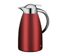alfi SIGNO - Jarra térmica de acero inoxidable (1,0 L, con cristal templado higiénico, cierre de rosca con cómodo pulsador, mango ergonómico, con una mano, ideal como cafetera, tetera, 1 L), color