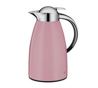 alfi SIGNO - Jarra térmica de acero inoxidable (1,0 L, con cristal templado higiénico, cierre de rosca con cómodo pulsador, mango ergonómico, con una sola mano, ideal como cafetera, tetera, 1 L),