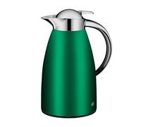 alfi SIGNO - Jarra térmica de acero inoxidable (1,0 L, con cristal templado higiénico, cierre de rosca con cómodo pulsador, mango ergonómico, con una mano, ideal como cafetera, tetera, 1 L), color