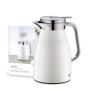 alfi Skyline Termo, Cuerpo de Acero Inoxidable Mango de plástico Inserto de Cristal, Coconut White Mat, 0,65 l