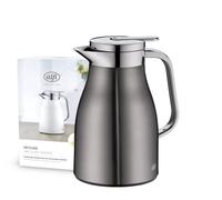 alfi Skyline Termo, Cuerpo de Acero Inoxidable Mango de plástico Inserto de Cristal, Cool Grey Mat, 0,65 l