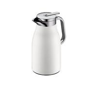 alfi Jarra térmica Skyline 1 l – Acero inoxidable, inserción vidrio duro, tapón pulsador, blanco
