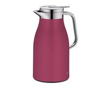 alfi SKYLINE - Jarra térmica (1,00 L, 12 horas caliente), color rosa | 24h frio cristal templado, cuerpo de acero inoxidable, termo para café y té, botón pulsador para operación con una sola mano