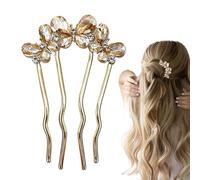 Alfiler de cabello francés, 3.74x1.97 pulgadas 4 puntos de diamantes de imitación de punta para el elegante estilo updo, accesorio de peinado para fiesta de bodas, eventos nupciales de aleación de ale