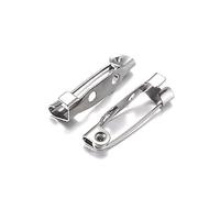 Alfiler de metal plateado - Lote de imperdibles para broches, metálicos, 10 unidades, 19 mm, color plateado