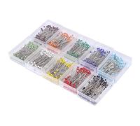 Alfiler Recto con Cabeza de Bola de Vidrio, 800/1000 Piezas, Eje Liso y Afilado, Resistente a Altas temperaturas para Bricolaje, Boda, decoración de Bolas de Flores, Manualidades, (10 Colores)