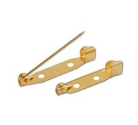 Alfileres, 50 piezas Broche Clip Base Alfileres Broche Base en blanco for suministros de fabricación de joyas DIY(Gold Color,25 mm)