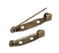Alfileres, 50 piezas Broche Clip Base Alfileres Broche Base en blanco for suministros de fabricación de joyas DIY(Bronze,15 mm)
