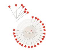 Alfileres Bohin con Cabeza de Corazón, 30 uds, 38 x 0,60 mm, Acero