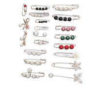 Alfileres broche de perlas, 20 piezas de moda suéter chal clips broches de perlas de imitación elegante pantalón ajustador de cintura imperdibles para la ropa de vestir