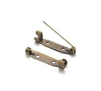 Alfileres con cierre de broche, 50 Unids/lote 15-40mm Broche Clip Base Pin Broches En Blanco for Hacer Joyería DIY(Bronze,15mm 50Pcs)
