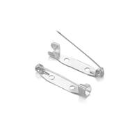Alfileres con cierre de broche, 50 Unids/lote 15-40mm Broche Clip Base Pin Broches En Blanco for Hacer Joyería DIY(Silver,25mm 50Pcs)