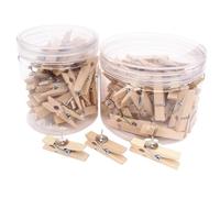 Alfileres con clips de madera, 50PCS Metal - Caja de almacenamiento multiusos para tableros de corcho, notas, oficina, escuela