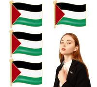 Alfileres de bandera palestina, 4 piezas, aleación galvanizada ondeando, 0, 98 x 0, 79 pulgadas, alfileres palestinos libres para desfile, ropa de fiesta, decoración