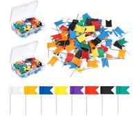 Alfileres de Bandera para Tarjetas,Guador 200 pcs Fahnennadeln Bunt,Markierungs-Fahnen pinnadeln,pinnwandnadeln chinchetas Pared Bunt Reißzwecken heftzwecken für Heim,Büro und Schule Landkarte Fotos