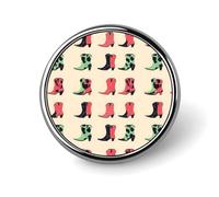 Alfileres de botón para mochilas, botas coloridas de moda, estampado vintage, broches redondos de sublimación para ropa, decoración de sombreros, insignia circular de metal para hombre, accesorio de