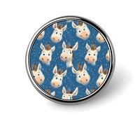 Alfileres de botón para mochilas, broche redondo con estampado de burro azul, botones de sublimación para decoración de ropa, sombreros, insignia circular de metal para hombre, accesorio de disfraz